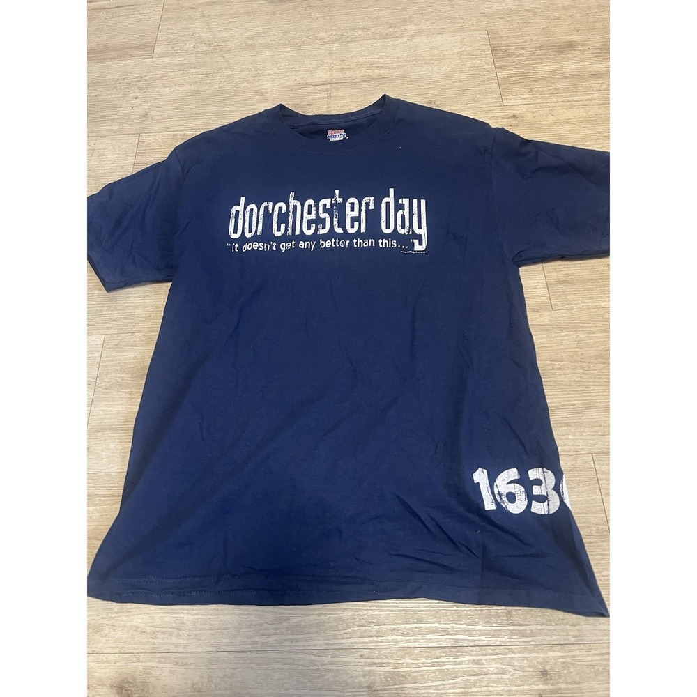 Dorchester Day Parade Mens Shirt Size Large Blue Boston Dot Day Southie Quincy